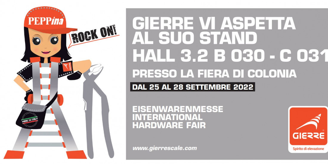 Vi aspettiamo alla Eisenwarenmesse a Colonia, dal 25 al 28 settembre